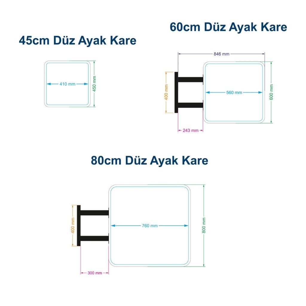 Kare Düz Ayaklı Fener Tabela 45CM Kare Düz Ayaklı Fener Tabela 45CM