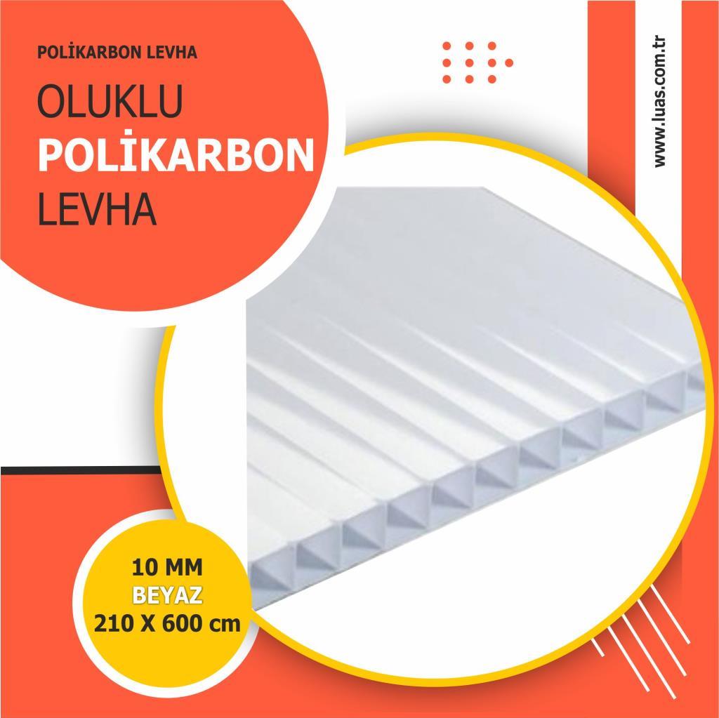 Oluklu Polikarbon 10mm Beyaz 2,10x600 mt (A) Oluklu Polikarbon 10mm Beyaz 2,10x600 mt (A)